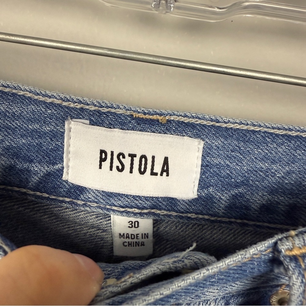 Evereve Pistola Alice Midi Denim Split Front Brooklyn Midi Skirt - Picture 7 of 8